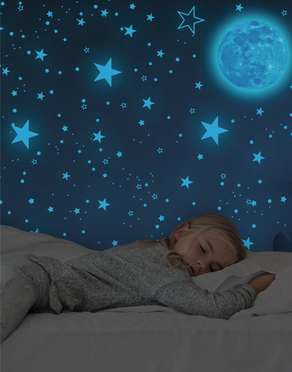 glow in the dark sterren blauw
