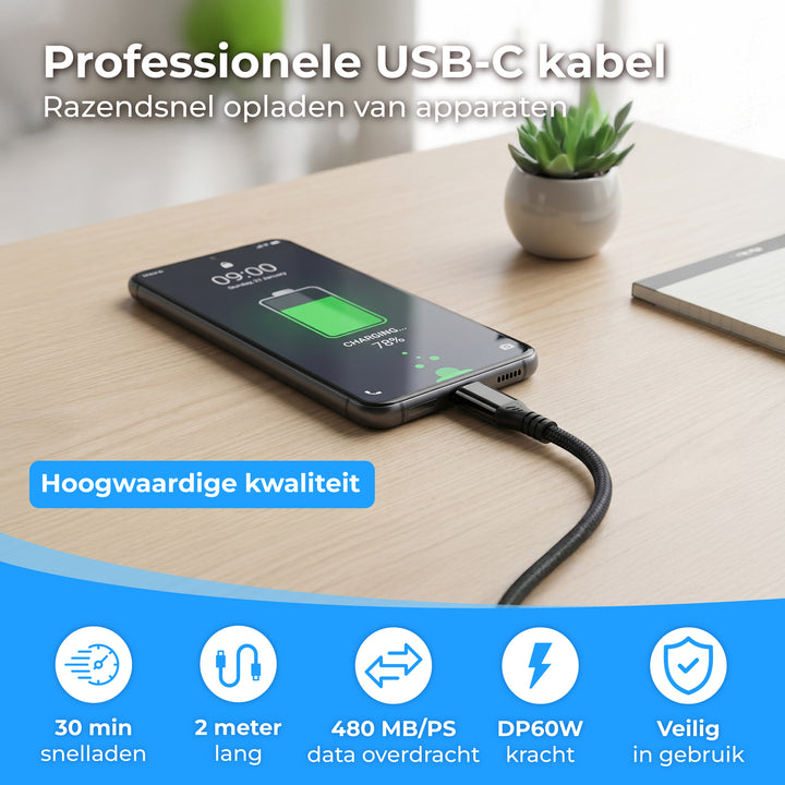 USB A naar USB C kabel