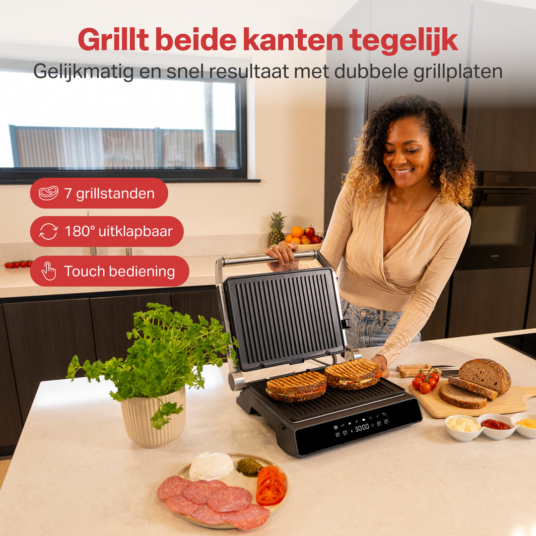 Contactgrill met 6 Uitneembare Platen