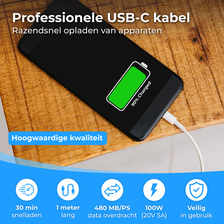 Usb C Kabel 1 Meter Wit