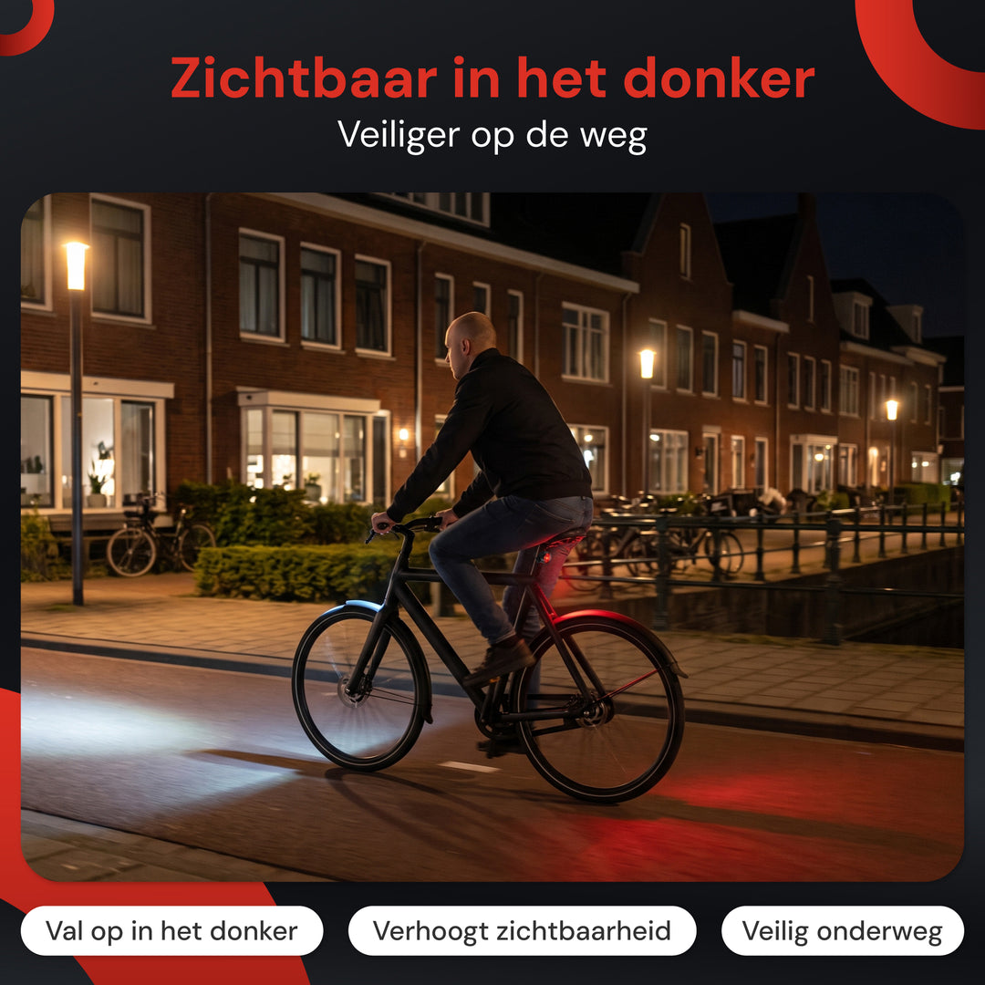 Fietslamp Rood en Wit