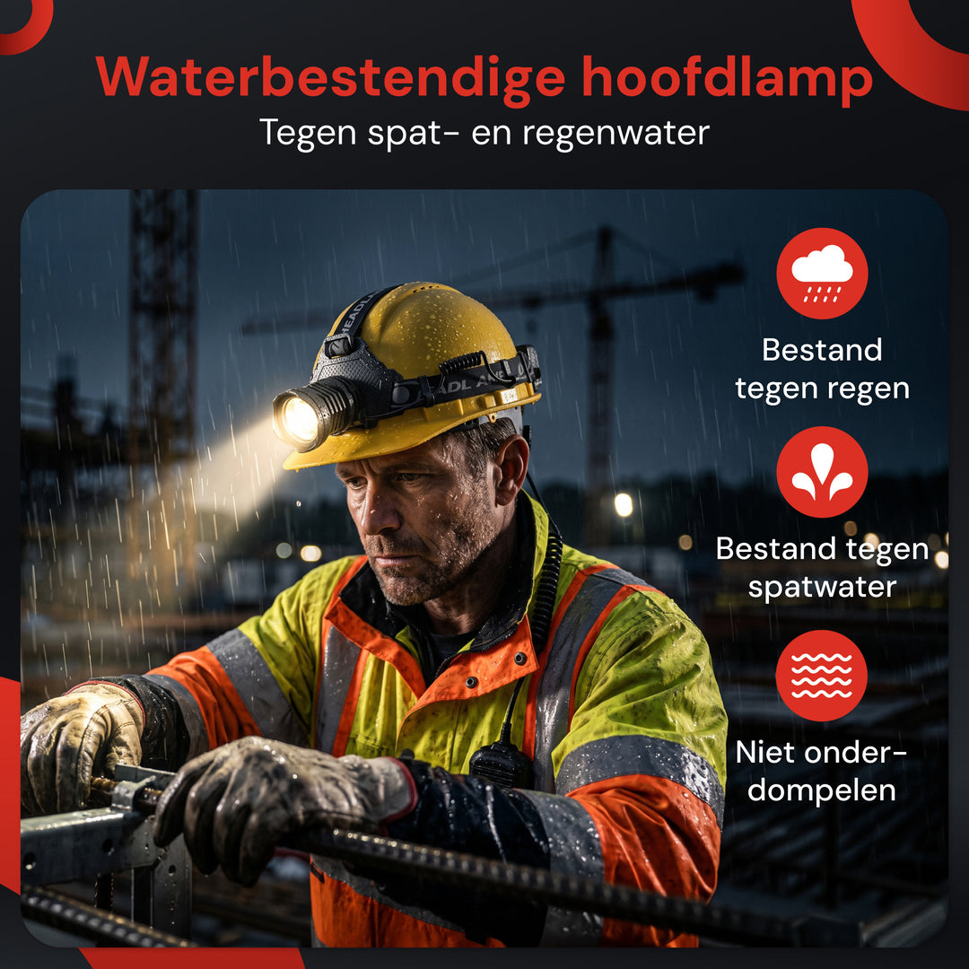 Hoofdlamp LED Oplaadbaar - 1300 Lumen