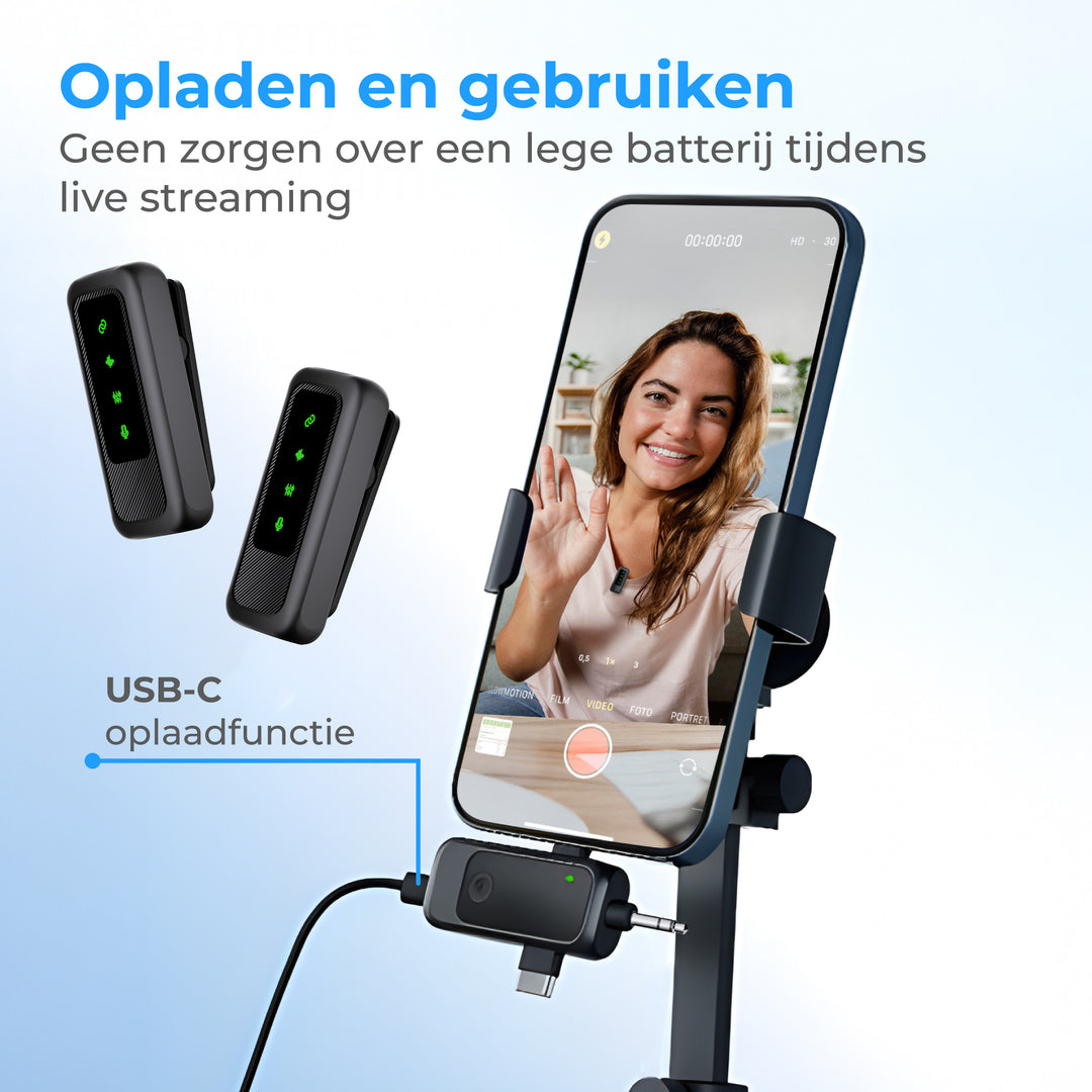 Draadloze Microfoon Set incl Windshields