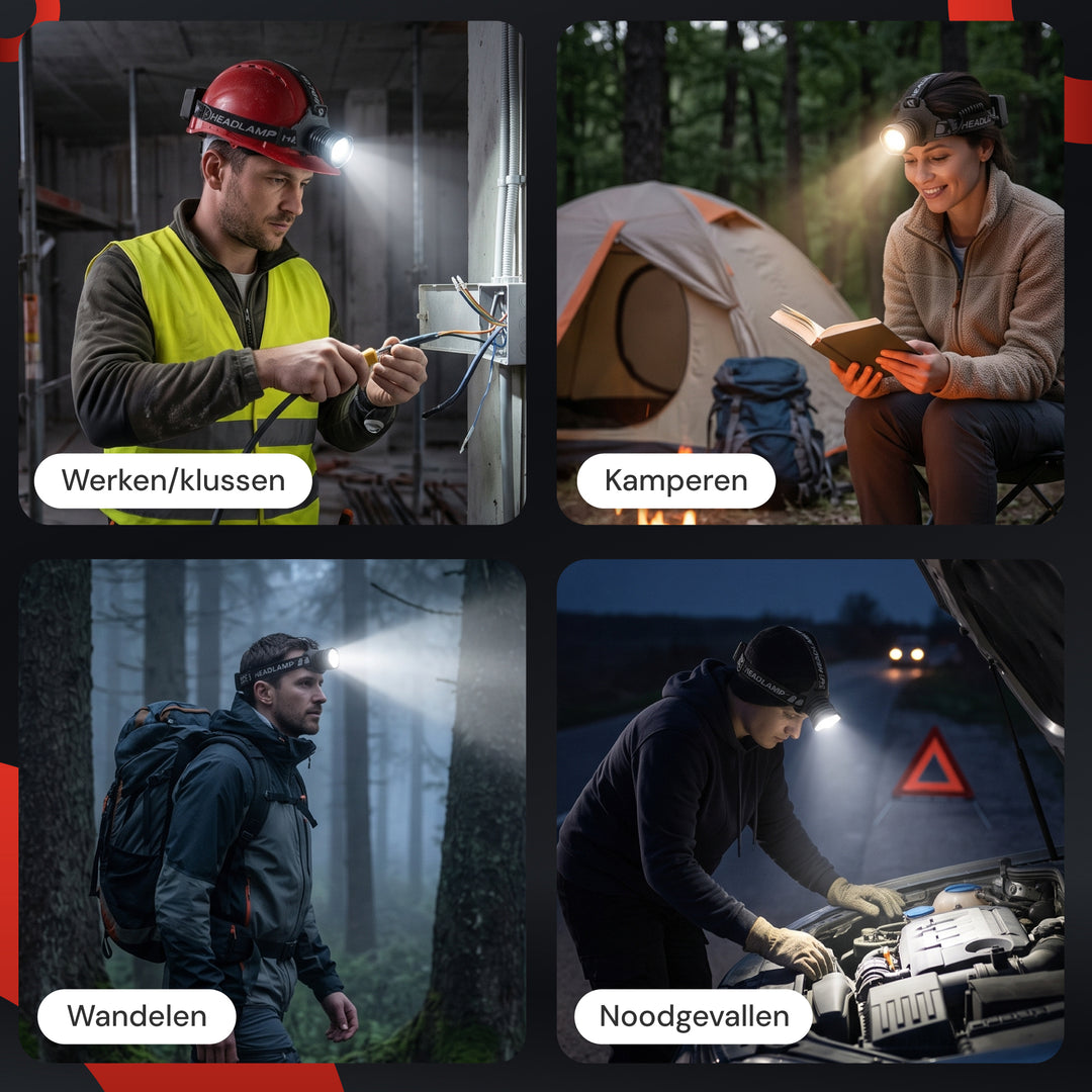 Hoofdlamp LED Oplaadbaar - 1300 Lumen