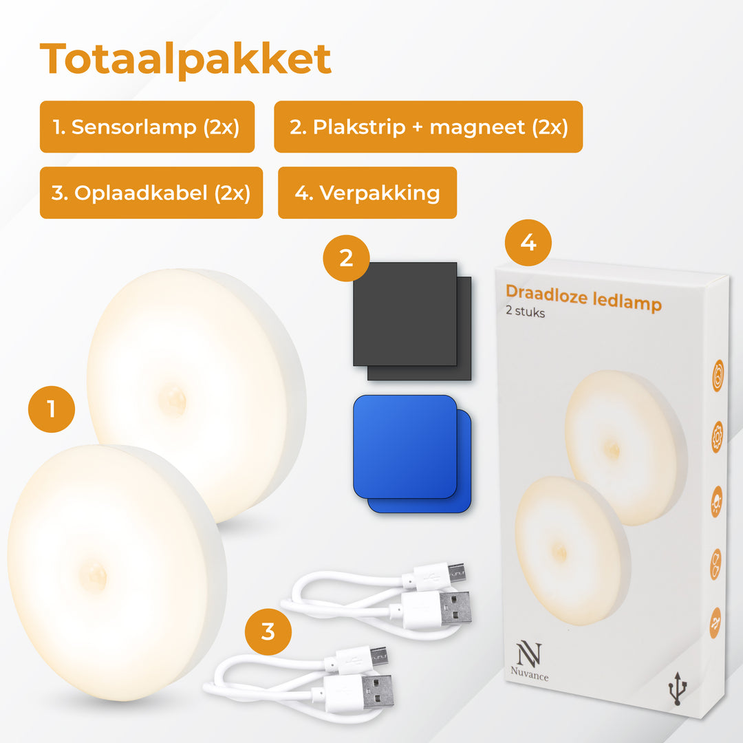 Draadloze Ledlamp - 2 Stuks