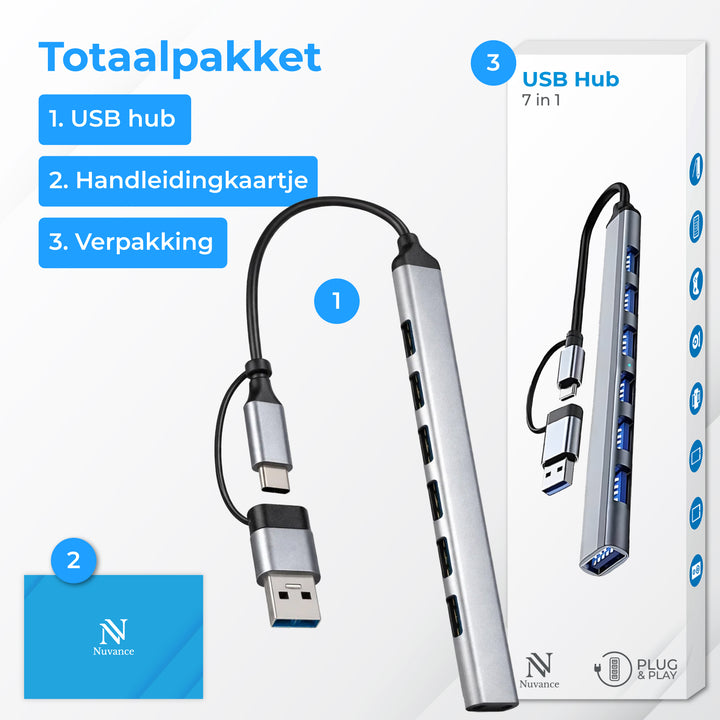 USB HUB 3.0 - 7 Poorten