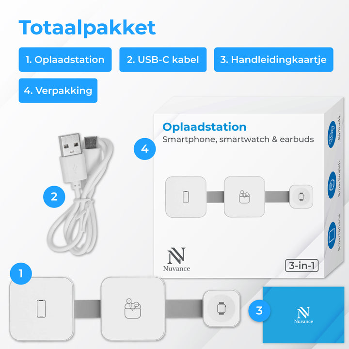 Draadloze oplader 3 in 1